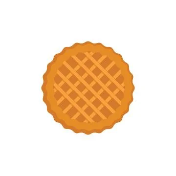 Apple pie food icon flat vector. Dessert cake Stock Illustration