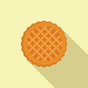 Apple pie food icon flat . Dessert cake Stock Illustration