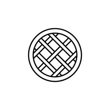 Apple pie icon element of bakery icon for mobile concept and web apps. Thin l Stock Illustration