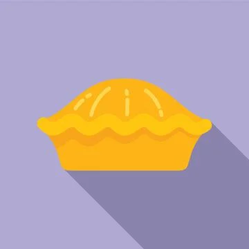 Apple pie icon flat . Dessert cake Stock Illustration