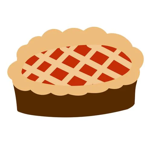 Apple pie isolated on white background. Vector illustration Stock Illustration