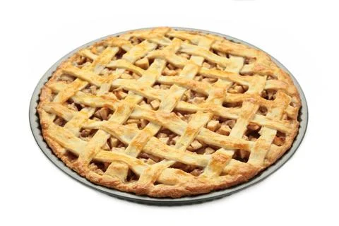 Apple pie isolated on white background. Top view. Stock Photos