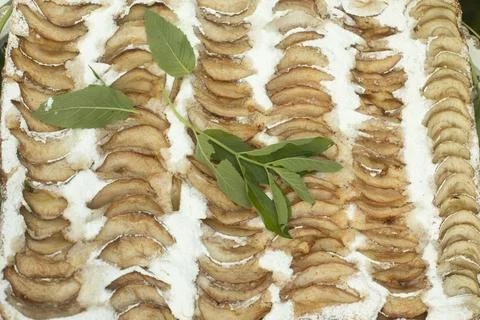 Apple pie. Mint in apple pie. Delicious pastries. Stock Photos
