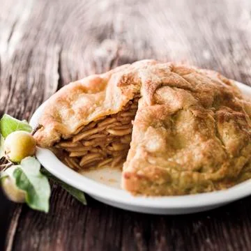 Apple pie missing slice Stock Photos