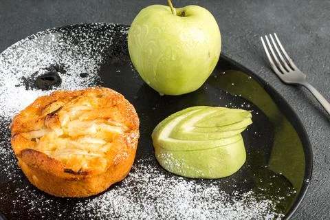 Apple pie with pears on the top Stock Photos