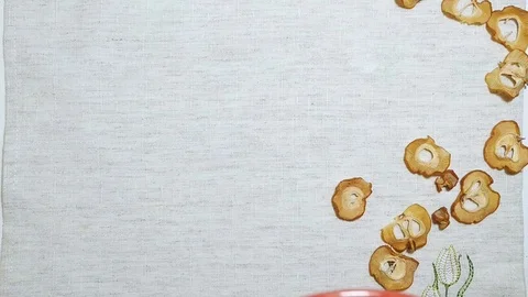 Apple pie on a red plate served with spoon Stock Footage 103147534
