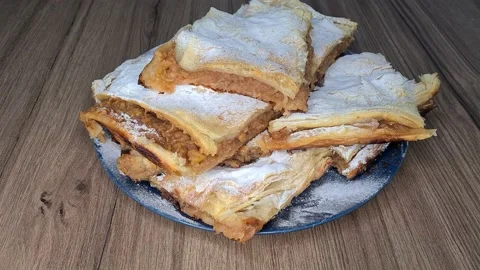 Apple Pie Served Stock Footage 171474535