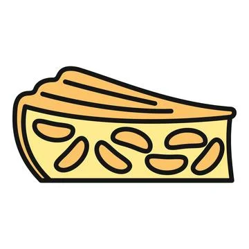 Apple pie slice sweet pastry food icon Illustrazione stock