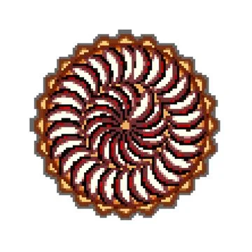 Apple pie with sliced fruit pattern top view Illustrazione stock