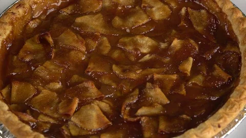 Apple Pie Tart Baking Close Up Stock Footage 118410505