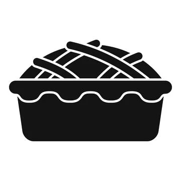 Apple pie tart icon simple . Cute fruit Stock Illustration