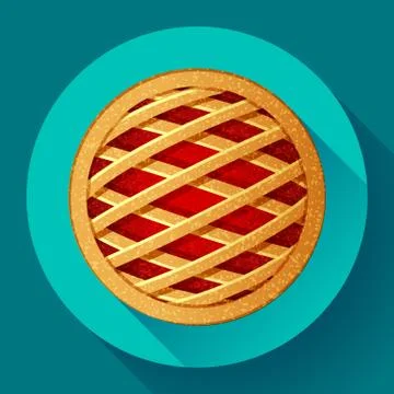 Apple Pie vector icon Flat designed style 스톡 일러스트