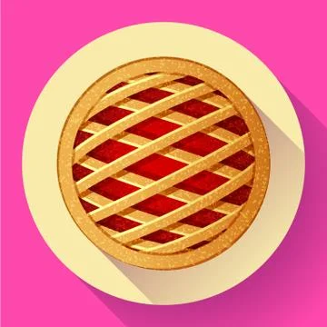 Apple Pie vector icon Flat designed style Stock Illustration