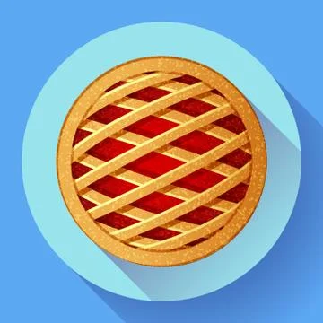 Apple Pie vector icon Flat designed style Stock Illustration