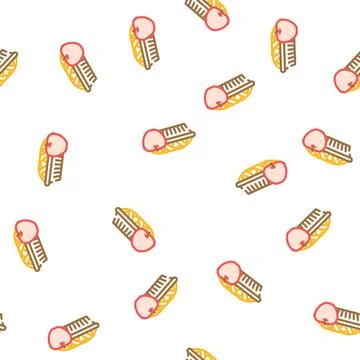 Apple pie vector seamless pattern Illustrazione stock