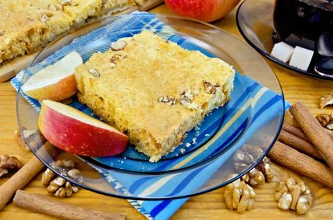 Apple pie with walnuts Stock Photos