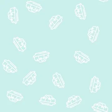 Apple pile plate line vector seamless pattern Stock Illustration