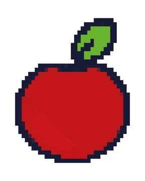 Apple pixel art Illustrazione stock