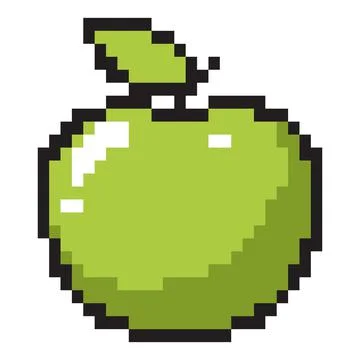 Apple pixel art Illustrazione stock