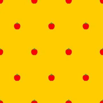 Apple pixel art pattern seamless. pixelated Fruit background. 8 bit texture Illustrazione stock