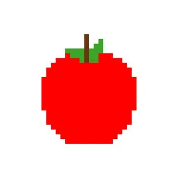 Apple pixel art. pixelated Fruit. 8 bit vector illustration Illustrazione stock