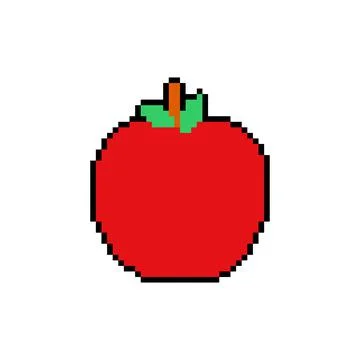 Apple pixel art. pixelated Fruit. 8 bit vector illustration Illustrazione stock