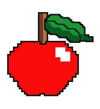 Apple pixel art style Illustrazione stock