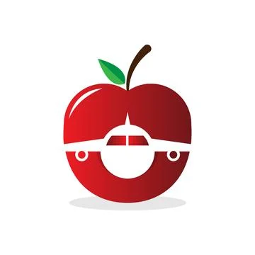 Apple Plane Logo. Stock Illustration
