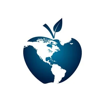 Apple Planet Vector Template. Earth Logo Design Stock Illustration