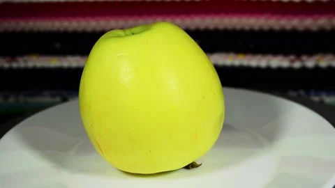Apple on a plate Stock-Footage 143153855
