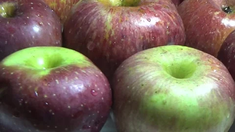 Apple on plate Stock Footage 292336764