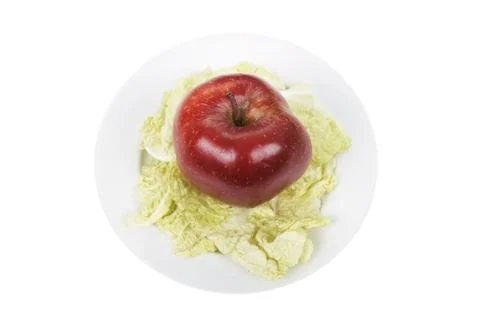 Apple on a plate Stock Photos