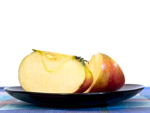 Apple at Plate Stock Photos