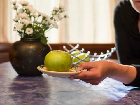 Apple On Plate 写真素材