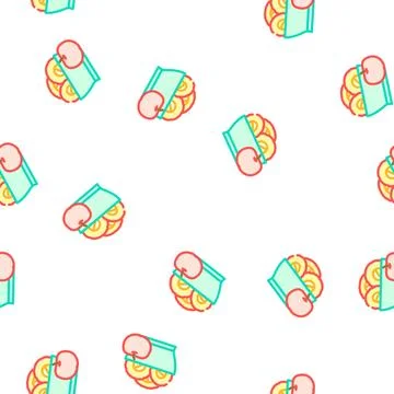 Apple plate vector seamless pattern Illustrazione stock