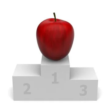 Apple on podium Stock Illustration