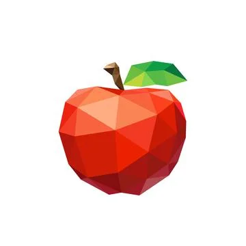 Apple polygon art image. vector illustration Stock Illustration