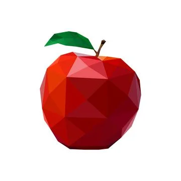 Apple polygon art image. vector illustration Illustrazione stock