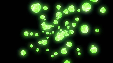 Apple polygon explode light particle animation Stock-Footage 148937393