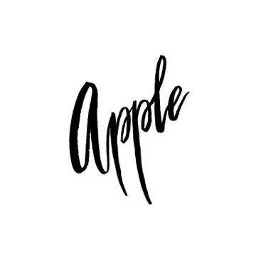 Apple postcard lettering Stock Illustration