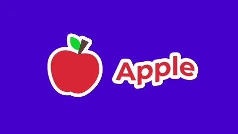 Apple in Purple Background Stock Footage 334367290
