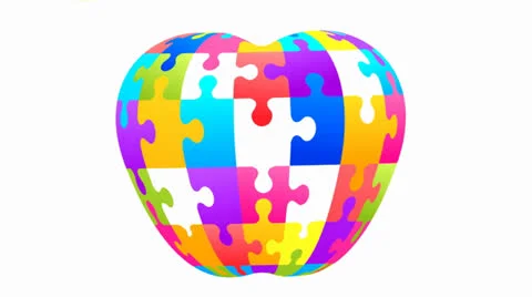 Apple puzzle Color Stock Footage 22780057
