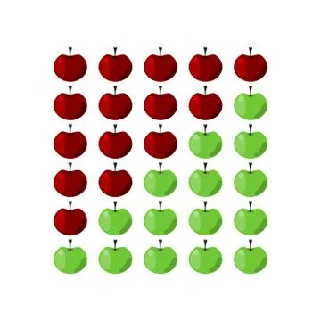 Apple rating scale Stock Illustration