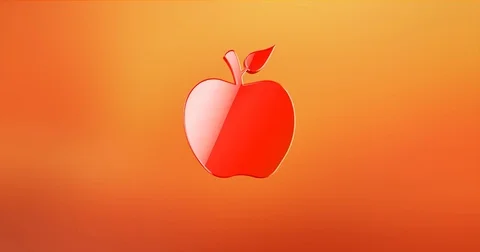 Apple Red 3d Icon Video stock 69985343