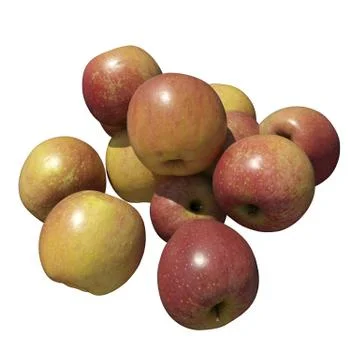 Apple red 3d illustration isolated on the white background Stock Illustration