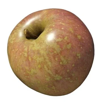 Apple red 3d illustration isolated on the white background Stock Illustration