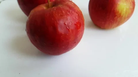 Apple red wet rotates Stock Footage 89815735