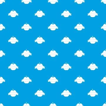 Apple with ribbon pattern seamless blue 库存插图
