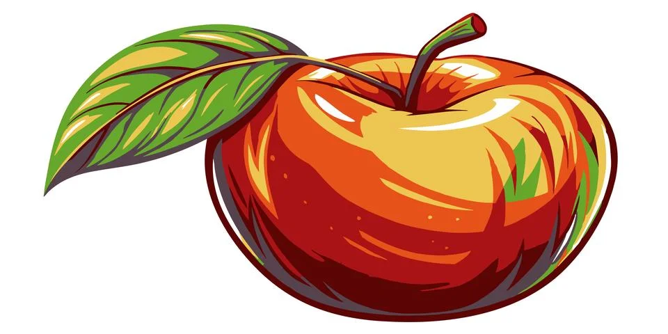 Apple. Ripe apple on a white background. vector illustration 스톡 일러스트