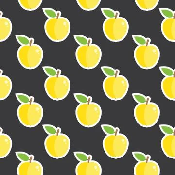 Apple Ripe Fruit Seamless Pattern Stock Illustration
